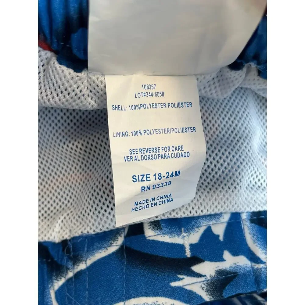 MAKE A SPLASH SWIMWEAR Boy’s Swim Trunks in a Shark Pattern / Size: 18-24 Months